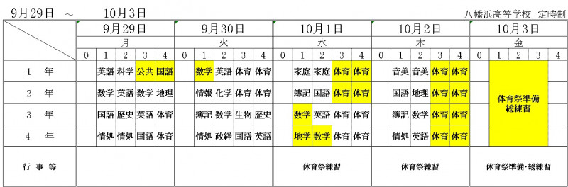9月29日～
